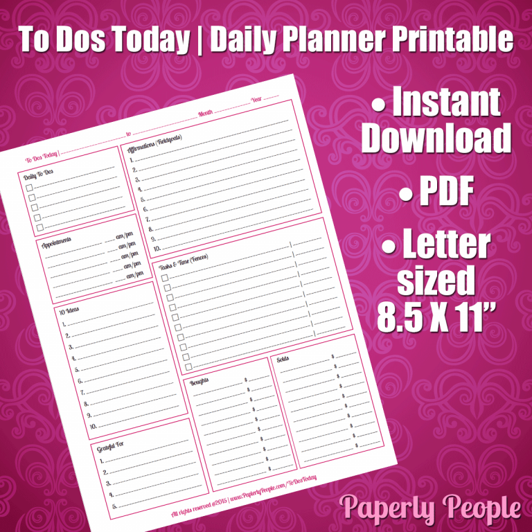 Printable Planner Calendar System For Staples ARC System or 3 Ring