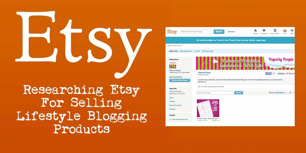 Researching Etsy For Selling Lifestyle Blogging Products