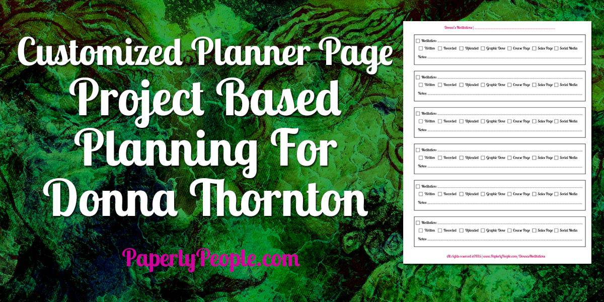 Customized Planner Page - Donna Thornton