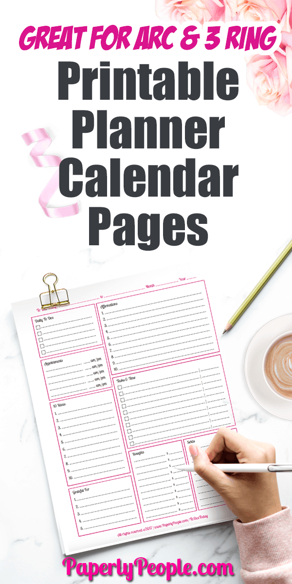 Printable Planner Calendar System For Staples ARC System or 3 Ring Binder... Awesome printable planner pages for personal and business. To do lists and goal setting worksheets. Daily, weekly and monthly calendar and lists pages to help with productivity and success. Great for your DIY Staples ARC or 3 Ring Binder planner. #planner #businessplanner #plannerpages