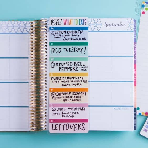 Erin Condren Meal Planner Divider