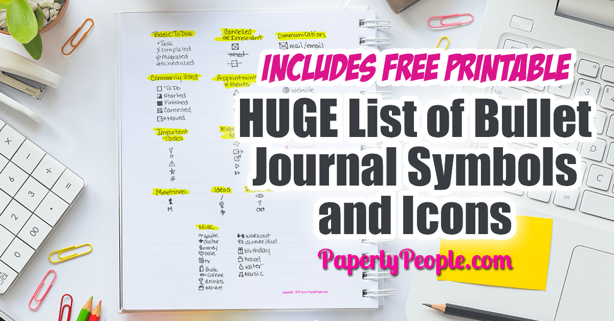 Bullet Journal Keys: How to use them + a list of key and sifnifier symbols