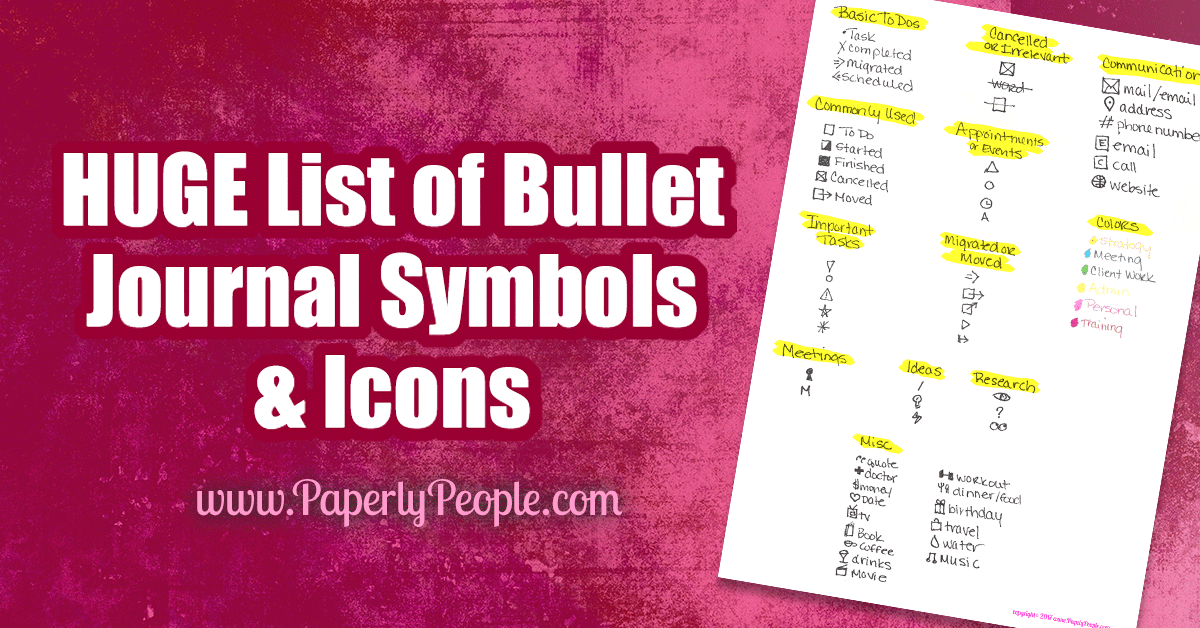 All Bullet Journal Symbols And Icons A Huge List Of B - vrogue.co