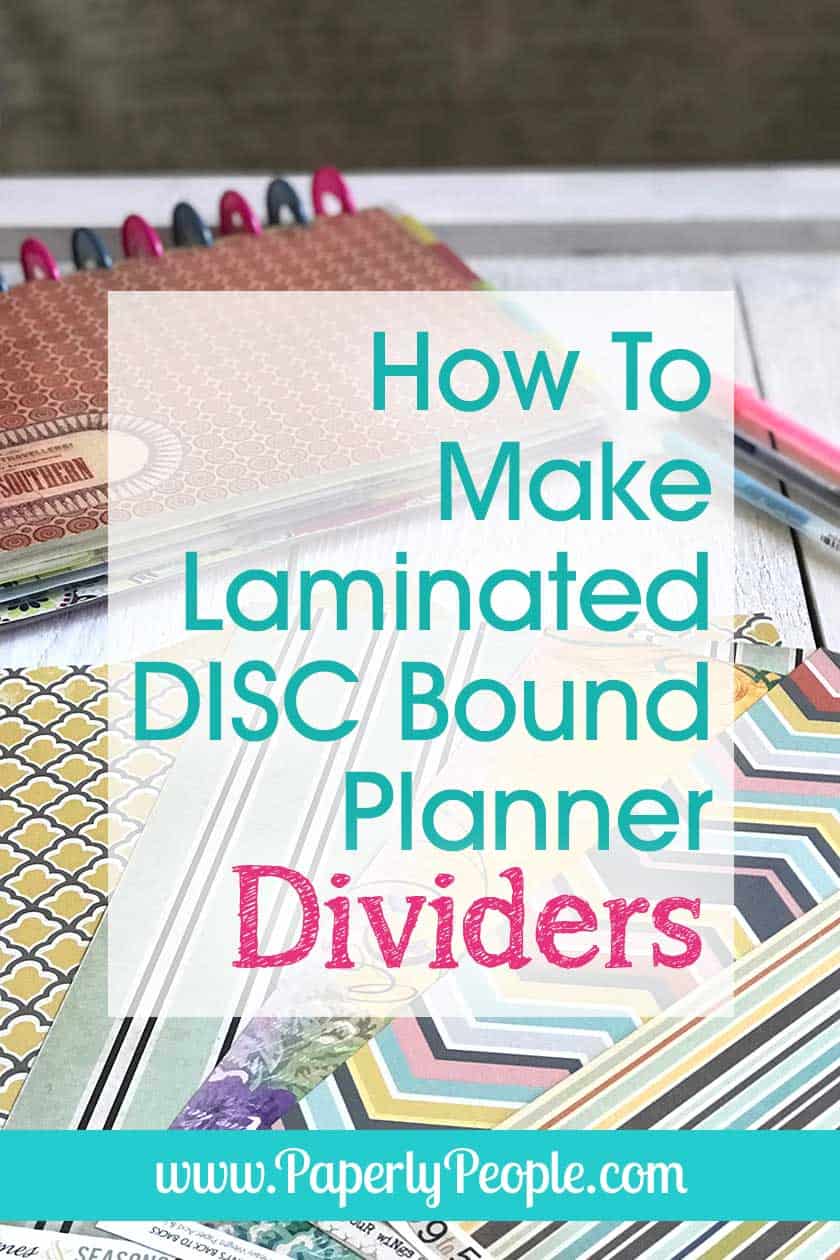 How To Make Laminated Scrapbook Paper Dividers For Your Discbound Planner... With all the scrapbook paper I have laying around I thought it would be a great idea to make DIY laminated divider pages for my letter sized disc bound ARC or Levenger planner! It is wicked easy to do and helps so much with planner organization. You can even use them as covers (I do!)