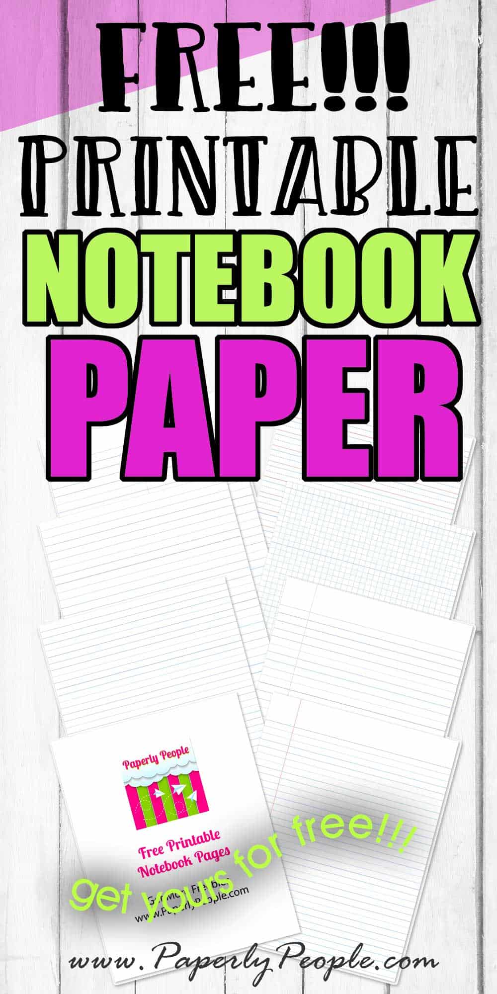 Free Printable Notebook Pages for Back to School