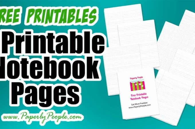 Free Printable Notebook Pages for Back to School
