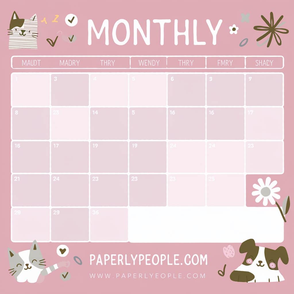 Monthly Calendar Design Ideas