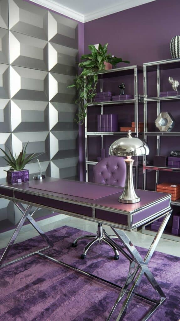 Purple and Silver: The Creative Visionary - 6 Home Office Color Combos for Success