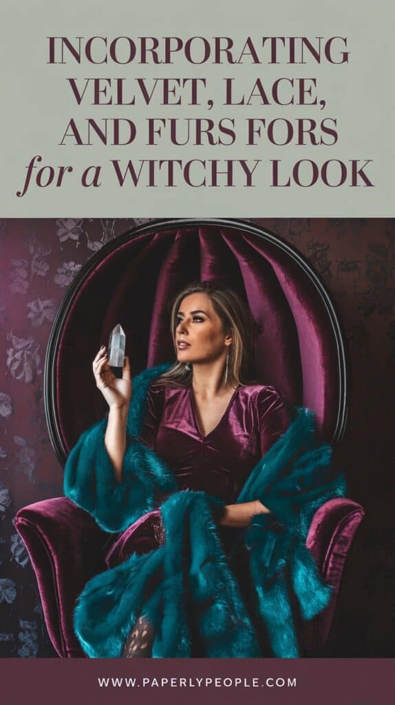 Mystical Textures: Incorporating Velvet, Lace, and Furs for a Witchy Look